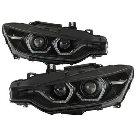 SPYDER Projector Headlights for 2012-2014 BMW F30 3 Series 4-Door, Black 5086754